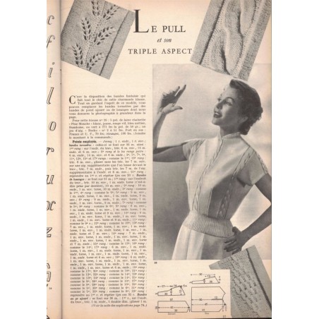 Modes et Travaux juillet 1953 n°631,  Edouard Boucherit,  - mode 1950, vintage, magazines mode, couture, tricot