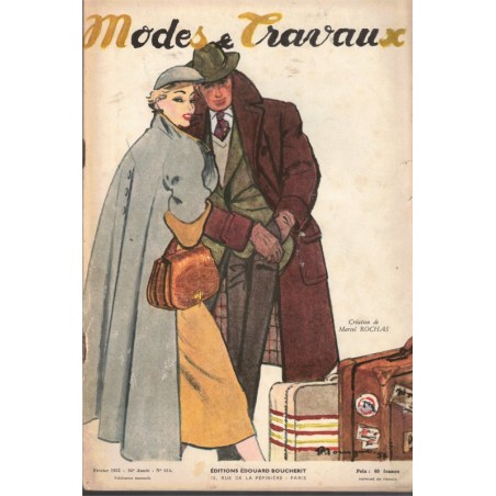 Modes et Travaux février 1952 n°614,  Edouard Boucherit,  - mode 1950, vintage, magazines mode, couture, tricot