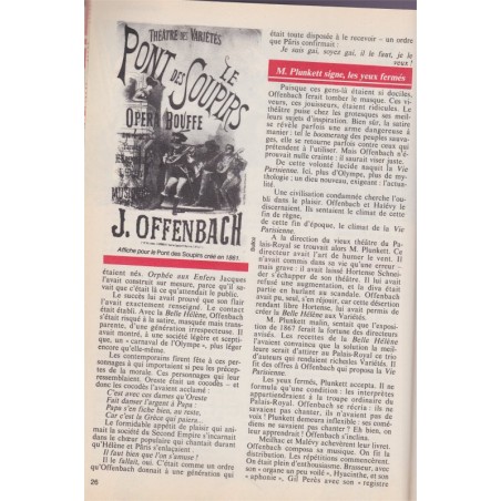 Revue Historia, janvier 1986 - Offenbach, musique, Malgré-Nous Alsace, gastronomie, Escoffier