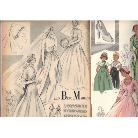 Modes et Travaux février 1952 n°614,  Edouard Boucherit,  - mode 1950, vintage, magazines mode, couture, tricot