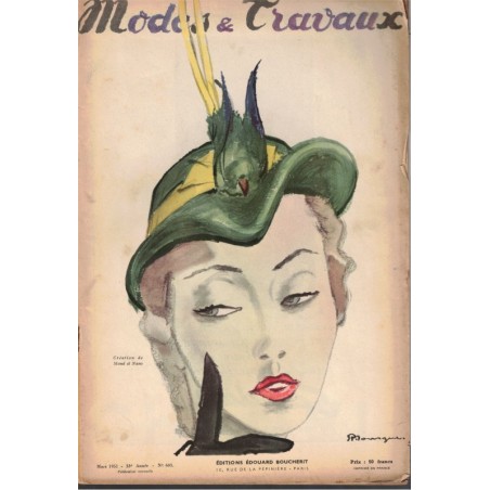 Modes et Travaux mars 1951 N°603,  Edouard Boucherit,  - mode 1950, vintage, magazines mode, couture, tricot