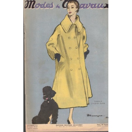 Modes et Travaux novembre 1954 N°647,  Edouard Boucherit,  - mode 1950, vintage, magazines mode, couture, tricot