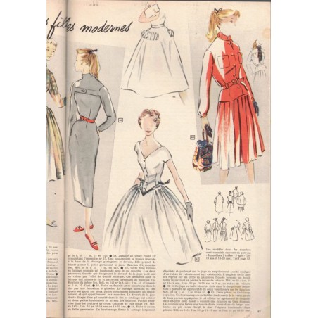 Modes et Travaux novembre 1954 N°647,  Edouard Boucherit,  - mode 1950, vintage, magazines mode, couture, tricot