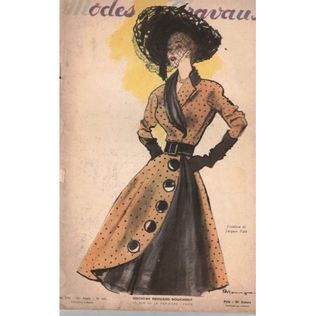 Modes et Travaux mai 1951 N°605,  Edouard Boucherit,  - mode 1950, vintage, magazines mode, couture, tricot