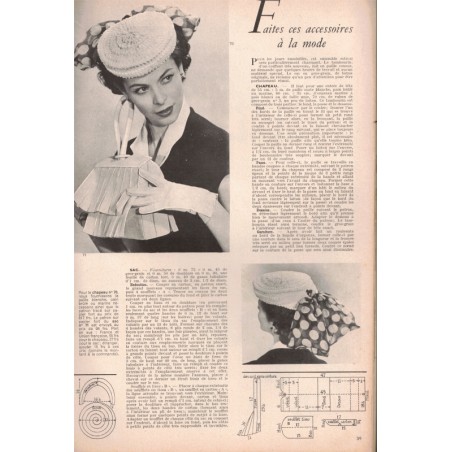 Modes et Travaux mai 1951 N°605,  Edouard Boucherit,  - mode 1950, vintage, magazines mode, couture, tricot