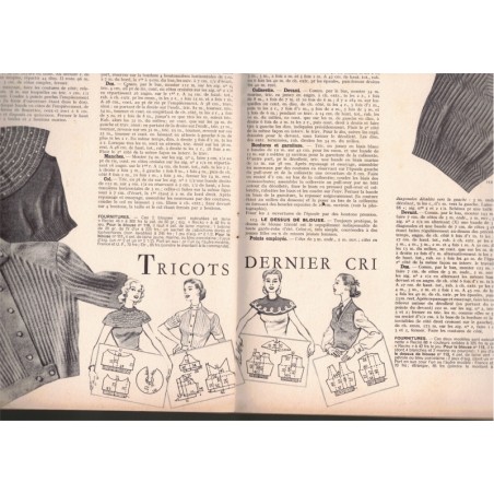 Modes et Travaux mai 1951 N°605,  Edouard Boucherit,  - mode 1950, vintage, magazines mode, couture, tricot