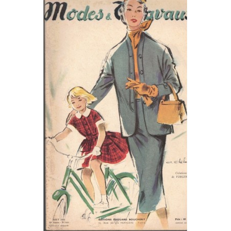 Modes et Travaux août 1954 N°644,  Edouard Boucherit,  - mode 1950, vintage, magazines mode, couture, tricot