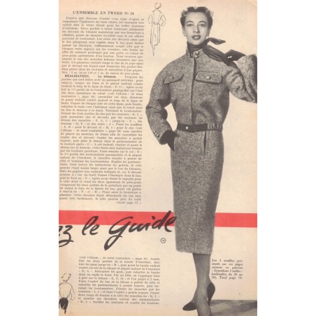 Modes et Travaux août 1954 N°644,  Edouard Boucherit,  - mode 1950, vintage, magazines mode, couture, tricot