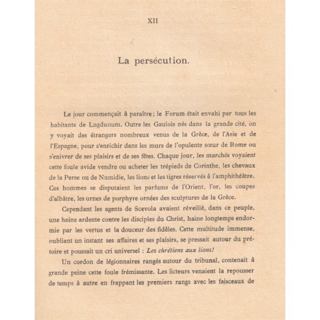 Epagathus ou les martyrs de Lyon, Edouard de Villeneuve, 1908 - Antiquité, premiers Chrétiens, Rome antique,