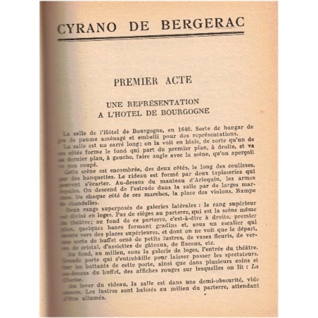 Cyrano de Bergerac, Edmond Rostand, 1939 - théâtre XIXe s., romans historiques jeunesse, Bibliothèque Verte, couverture verte,