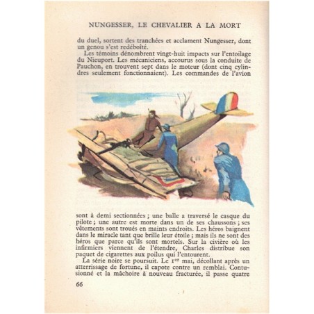 Nungesser le chevalier à la mort, Hauteclaire, 1963 - guerre 1914 1918, aviateur, héros aviation, collection spirale