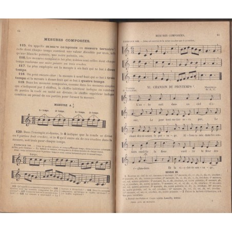 La première année de musique, solfège et chants, Marmontel, 1923 - manuel de musique, jeunesse, partition