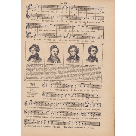 Le livre de musique, Claude Augé - manuel de musique, chansons, chants militaires