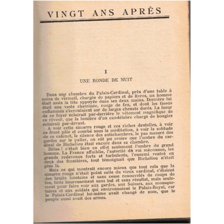 Vingt ans après, T1, Alexandre Dumas, 1954 - trois mousquetaires, d'Artagnan, cape et épée, bibliothèque verte, couverture verte
