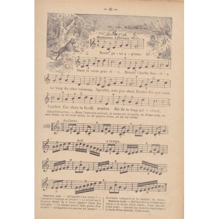 Le livre de musique, Claude Augé - manuel de musique, chansons, chants militaires