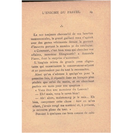 L'énigme du pastel, Jean d'Agraives, 1930 - art, peinture, mystère, bibliothèque verte, couverture verte,