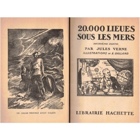 20.000 lieues sous les mers, 2e partie, Jules Verne, 1952 - Nautilus, fantastique, Bibliothèque Verte, couverture verte,