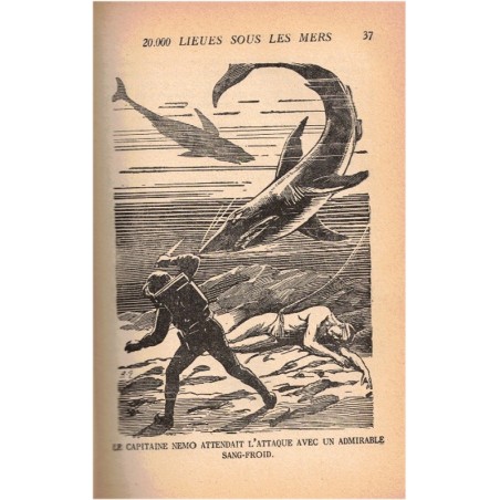 20.000 lieues sous les mers, 2e partie, Jules Verne, 1952 - Nautilus, fantastique, Bibliothèque Verte, couverture verte,
