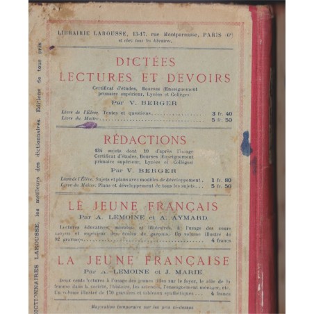 Le livre de musique, Claude Augé - manuel de musique, chansons, chants militaires