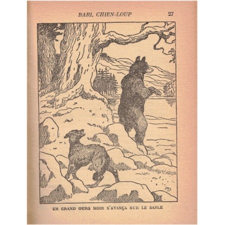 Bari chien-loup, James-Oliver Curwood, 1947 - Canada, roman animalier, chiens, loups, Bibliothèque Verte, couverture verte,