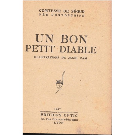 Un bon petit diable, Comtesse de Ségur, 1947 - enfant intrépide, littérature jeunesse, Optic,