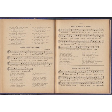 Cantiques notés du petit recueil paroissial, F.B., La Loubière Toulon 1937 - partitions, chants religieux, catholicisme
