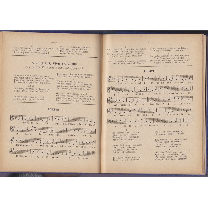 Cantiques notés du petit recueil paroissial, F.B., Toulon 1937 partitions, chants religieux