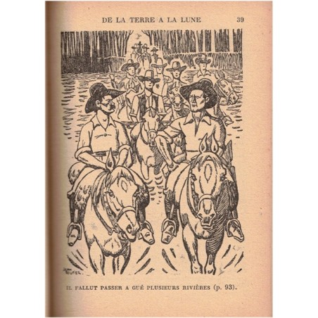 De la Terre à la Lune, Jules Verne, 1950 - science-fiction, espace, fantastique, Bibliothèque Verte, couverture verte,