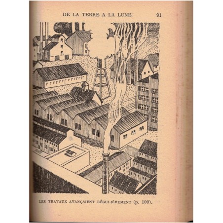 De la Terre à la Lune, Jules Verne, 1950 - science-fiction, espace, fantastique, Bibliothèque Verte, couverture verte,