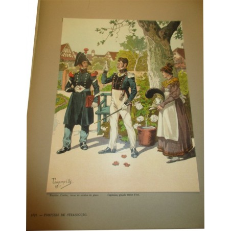 88 planches, Les garnisons d'Alsace au 19e siècle, Fritz Kieffer, 1911 - uniformes militaires , gravures, armée,