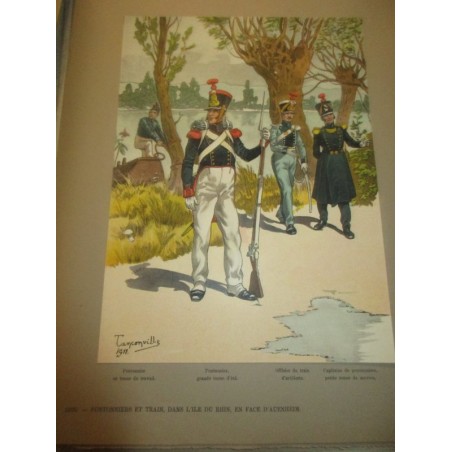 88 planches, Les garnisons d'Alsace au 19e siècle, Fritz Kieffer, 1911 - uniformes militaires , gravures, armée,