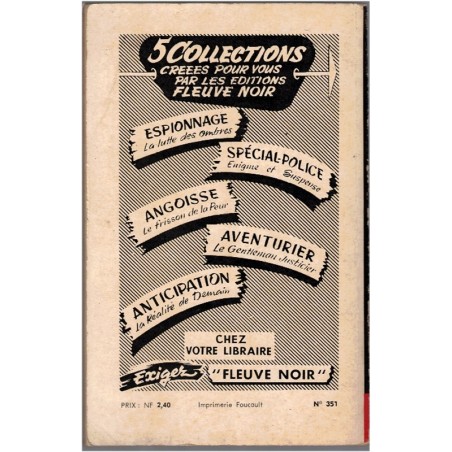 Le temps des vendus, Paul Kenny, 1962 - espionnage, Fleuve Noir, polar, roman policier,