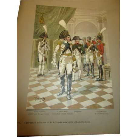 88 planches, Les garnisons d'Alsace au 19e siècle, Fritz Kieffer, 1911 - uniformes militaires , gravures, armée,