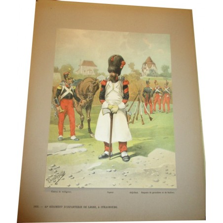 88 planches, Les garnisons d'Alsace au 19e siècle, Fritz Kieffer, 1911 - uniformes militaires , gravures, armée,