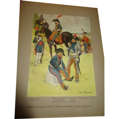 88 planches, Les garnisons d'Alsace au 19e siècle, Fritz Kieffer, 1911 - uniformes militaires , gravures, armée,
