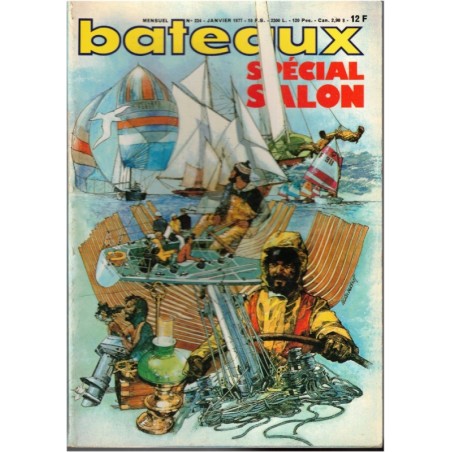 Revue Bateaux Spécial Salon 1977, N°224 janvier 1977 -  marine, navigation, bateaux, voiliers, anciens magazines,