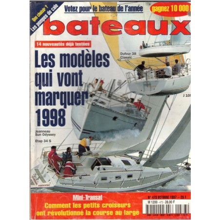 Revue Bateaux 1997 octobre N°473 - marine, navigation, bateaux, voiliers, anciens magazines,