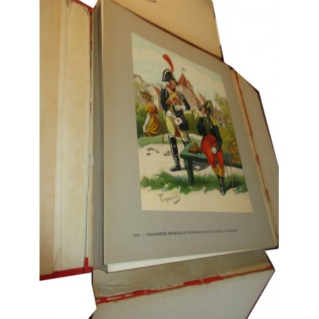 88 planches, Les garnisons d'Alsace au 19e siècle, Fritz Kieffer, 1911 - uniformes militaires , gravures, armée,