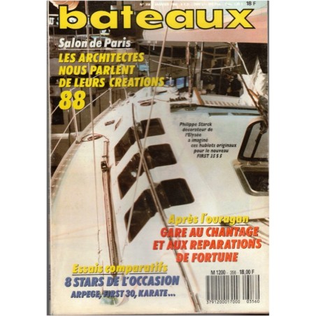 Revue Bateaux 1988 janvier N°356 - marine, navigation, bateaux, voiliers, anciens magazines,