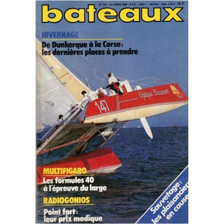 Revue Bateaux 1986 octobre N°341 - marine, navigation, bateaux, voiliers, anciens magazines,