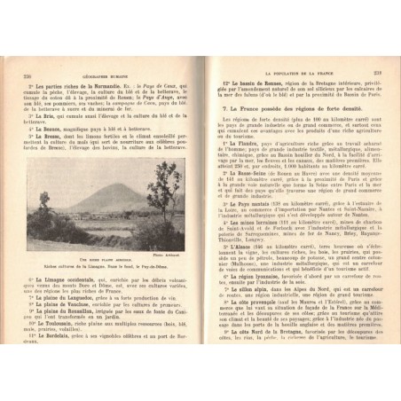 La France métropolitaine et France d'Outre-Mer, programme 1938, classe de 3e, Etienne Baron, 1948 - manuels de géographie,