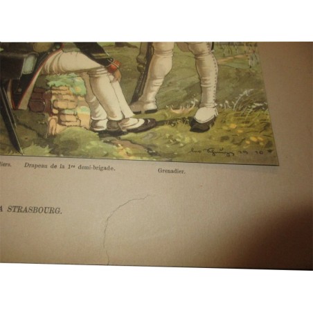 88 planches, Les garnisons d'Alsace au 19e siècle, Fritz Kieffer, 1911 - uniformes militaires , gravures, armée,