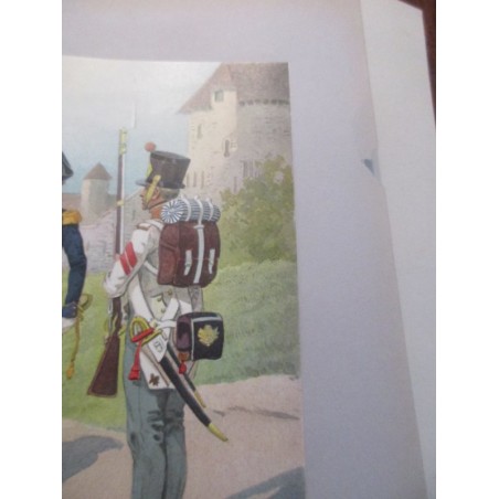 88 planches, Les garnisons d'Alsace au 19e siècle, Fritz Kieffer, 1911 - uniformes militaires , gravures, armée,