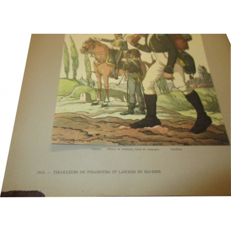 88 planches, Les garnisons d'Alsace au 19e siècle, Fritz Kieffer, 1911 - uniformes militaires , gravures, armée,