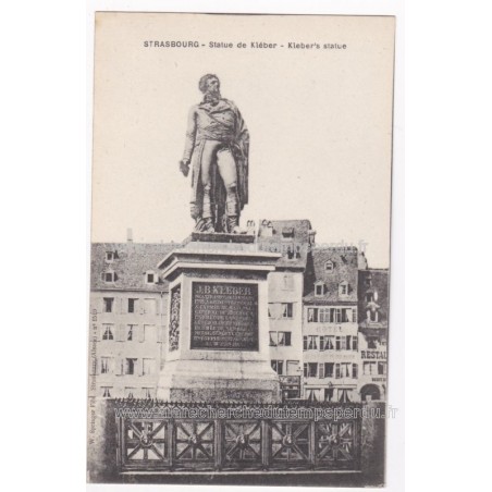 Carte postale Strasbourg, hôtel de la Maison Rouge, statue de Kléber, place Kléber av. 1900, Bas-Rhin - Alsace,