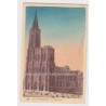 Carte postale la Cathédrale Strasbourg, aquarellée 1900, Bas-Rhin - carte postale, Alsace, cathédrale,