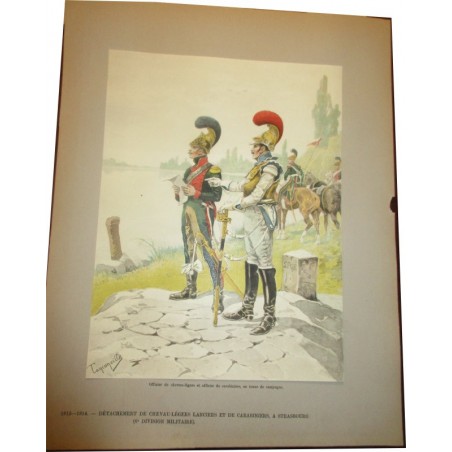 88 planches, Les garnisons d'Alsace au 19e siècle, Fritz Kieffer, 1911 - uniformes militaires , gravures, armée,