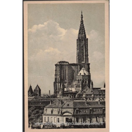 Carte postale la Cathédrale de Strasbourg, façade arrière, 1920 - Bas-Rhin, Alsace,