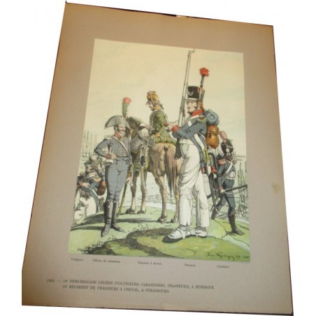 88 planches, Les garnisons d'Alsace au 19e siècle, Fritz Kieffer, 1911 - uniformes militaires , gravures, armée,
