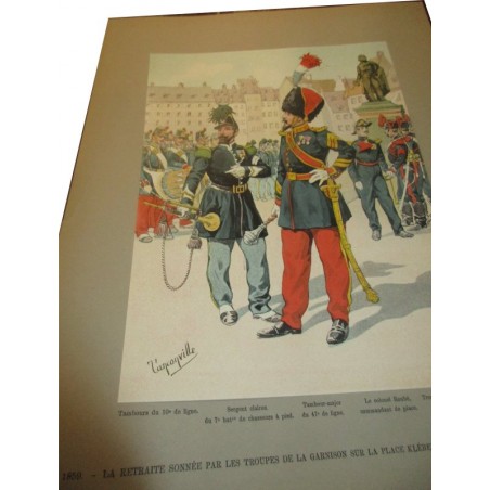 88 planches, Les garnisons d'Alsace au 19e siècle, Fritz Kieffer, 1911 - uniformes militaires , gravures, armée,